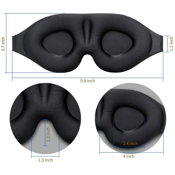 Blackout Sleep Eye Mask for Women Men, Night Eye Masks for Sleeping 3d  Mask, Eye Covers Eye Shade for Sleeping,Travel, Includes Pouch, Black