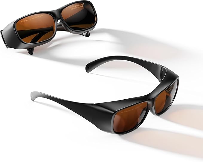 LaserPecker Safety Glasses, Polycarbonate Laser Protective Goggles for 180–532nm & 900–1080nm Engraving Machines & Red Light Therapy