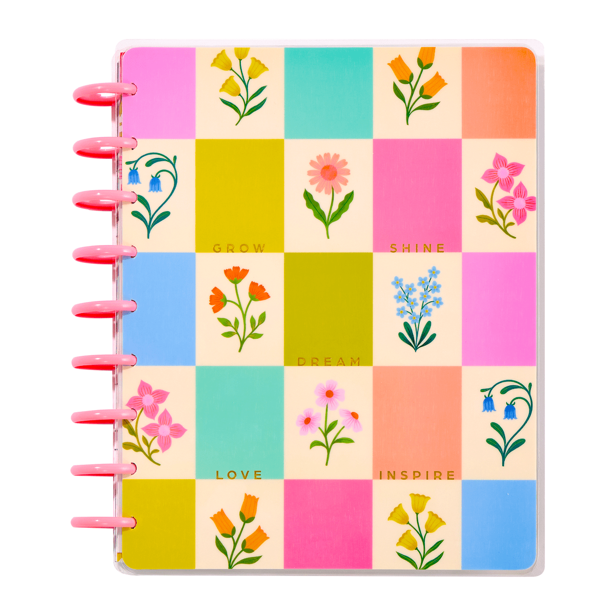 The Happy Planner Planning 101 Classic Undated Planner Starter Bundle – Classic Size 7″ × 9.25″ – Horizontal Layout, Undated Planner + 20 Sheets Filler Paper + 10 Sheets Blooming Stickers