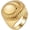 Gold, variant on Unisex Sunburst Signet Ring, Polished Dome Center Radiant Line Textured Stainless Steel Statement Band