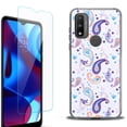 thumbnail image 1 of Slim-Fit Protective Phone Case (Black) compatible with Motorola Moto G Pure 5G, with Tempered Glass Screen Protector, by OneToughShield ® - Paisley Purple, 1 of 3