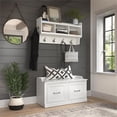 thumbnail image 2 of Woodland 40W Shoe Bench with Doors and Coat Rack in White Ash - Engineered Wood, 2 of 7