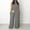 Grey#004, variant on Plus Size Loose Fit One Piece Solid Color Halter Neck Sleeveless Cotton Rompers for Women