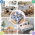 thumbnail image 4 of Pioneer Flower Floral Print Pattern Square Tablecloth,Waterproof Square Table Cover,Wipeable Spillproof Washable Table Cover for Home Kitchen Party Decor 42"X42"(107x107cm), 4 of 6