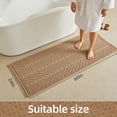 thumbnail image 5 of BULULOM Waffle Bathroom Rugs, Non Slip Washable Super Absorbent Quick Dry, Farmhouse Long Runner Bath Mat, 24"x60" Khaki, 5 of 11