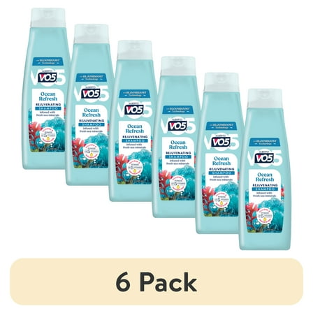 (6 pack) Alberto VO5 Ocean Refresh Rejuvenating Shampoo with Sea Minerals, Paraben Free, Silicone Free, Vitamin-Enriched Formula for Soft & Healthy Hair