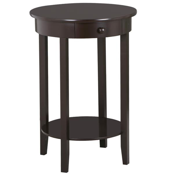 Yaheetech Round Sofa Side End Table With Drawer Wood Beside Nightstand Console For Small Spaces Living Room Tall Coffee Accent Tables Espresso Com Yaheetech Round Sofa Side End Table, Small Round End Tables With Drawers