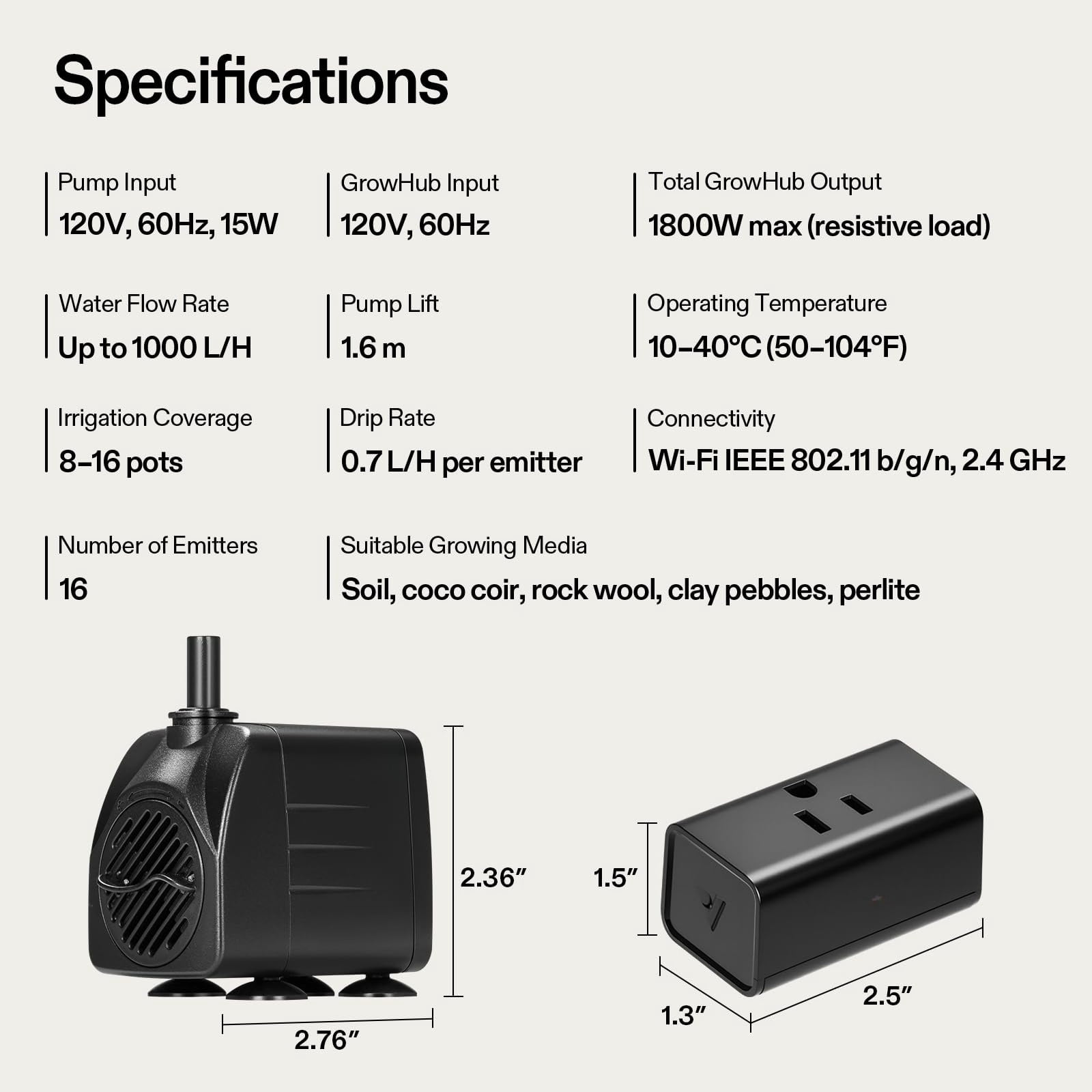 Automatic Drip Irrigation Kit Smart Watering System with 16/8/4 Drip Emitters, 4mm Fast Flow, App-Controlled A10 GrowHub, Quiet 15W Pump, Anti-Siphon & Filtered for Indoor & Outdoor Plants