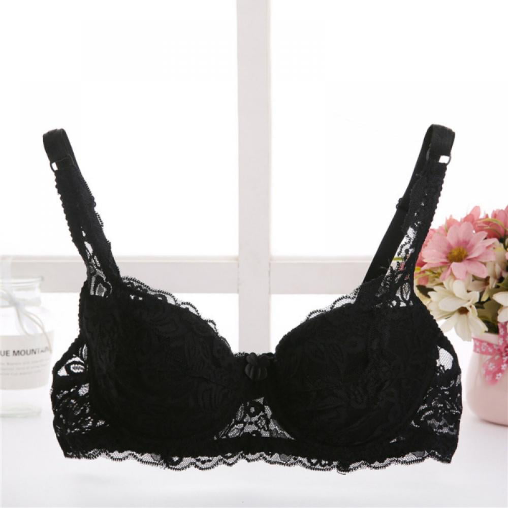 ANBP Cropped Workout Tops Cup Bras Lace Massage Ladies Push Up Brassiere  Floral Female lingerie Underwire Women Underwear (Color : Black, Cup Size :  100D) : Buy Online at Best Price in
