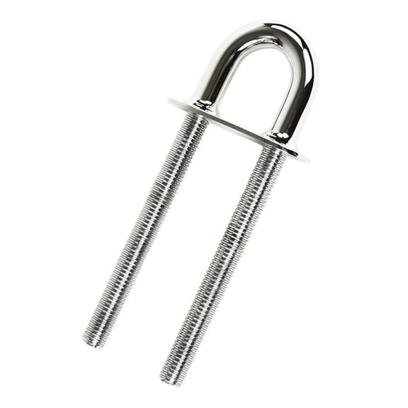 MARINE CITY 304 Grade Stainless Steel Strong Sturdy Stern 5/8 Inches Stock Fixed Welding Plate Bow Eye Tie Down U Bolt 8 Inches for Marine Boat Yacht Accessory Hardware