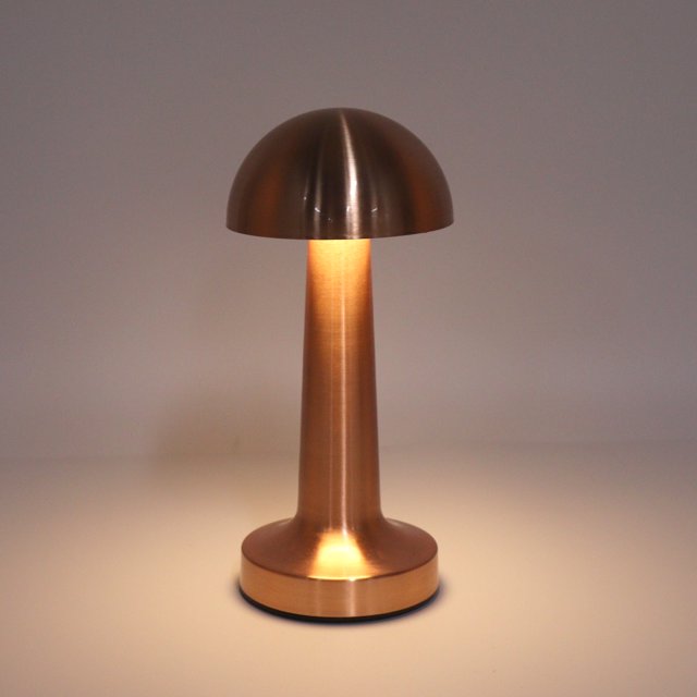 Lampe de Bureau Tactile, Lampe Champignon Rechargeable Gradation Continue Métal 3W pour Chevet