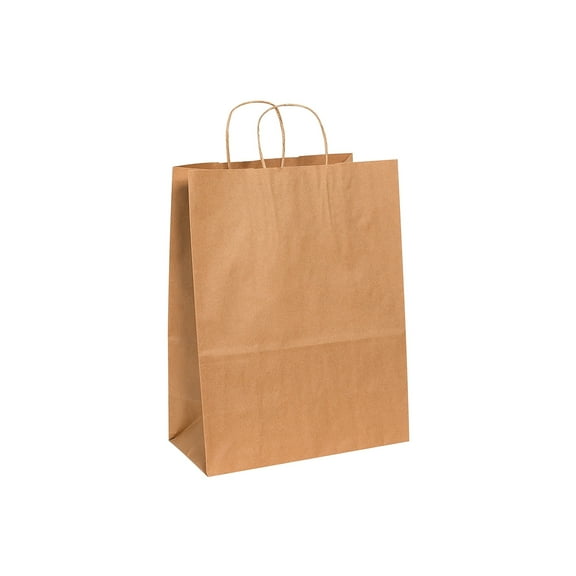 Box Partners Paper Shopping Bags 13" x 7" x 17" Kraft 250/Case BGS106K