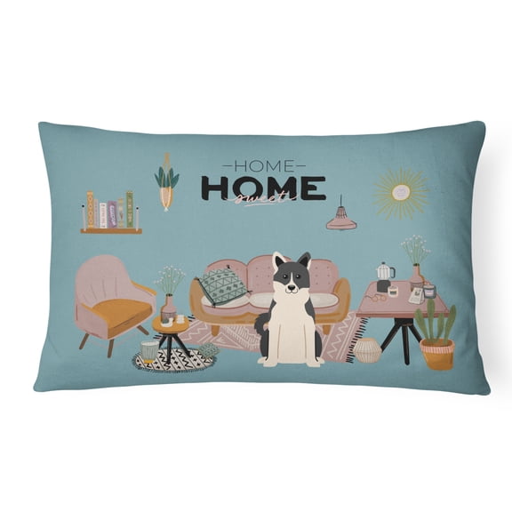 Carolines Treasures CK7874PW1216 Russo-European Laika Spitz Sweet Home Canvas Fabric Decorative Pillow 12H x16W