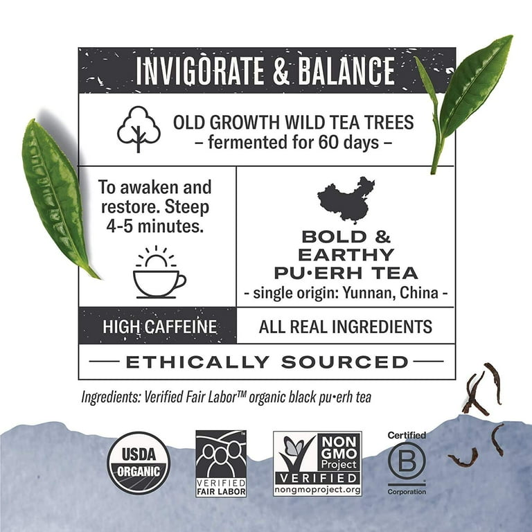 Organic Teas and Teasans, 0.125 oz, Emperor's Puerh, 16/Box Organic Teas and Teasans, 0.125 oz, Emperor's Puerh, 16/Box