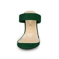 thumbnail image 6 of BLISSFUL STEP Women's Dual Clear Strap Block Heels Mules Slides Sandals Green 7, 6 of 6