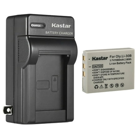 Kastar 1-Pack Battery and AC Wall Charger Replacement for Olympus Li-30B Li30B Battery Li-30C Li30C Charger Stylus Verve Digital Stylus Verve Digital S µ-mini Digital µ-mini Digital S Cameras
