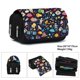 thumbnail image 2 of Estuche de lápices de lona con astronauta, bolsa de lápices con doble cremallera, bolsa de almacenamiento de suministros escolares, gran capacidad, estuche para bolígrafos para estudiantes, papelería, 2 of 4