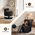 thumbnail image 5 of Velvet Swivel Accent Chair with Storage, 360° Vanity Makeup Chair with Wave Back, No Assembly Comfy Single Sofa Chair, Small Accent Stool for Bedroom, Dressing, Living Room, White, 5 of 7