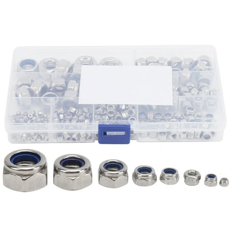 

281Pcs SelfLocking Nuts 304 Stainless Steel Nylon AntiLoose Hardware Fasteners Set