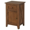 thumbnail image 5 of eHemco X-Side Wood Nightstand Side Table End Table with 1 Drawer and 1 Door Storage Cabinet, Brown, 5 of 6