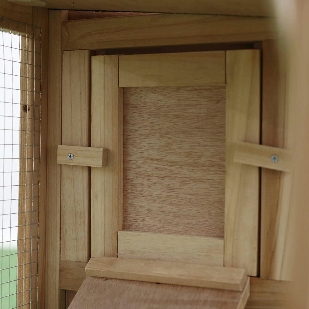 Spaco Rabbit Cage for Outdoor, Rabbit House 83" 2 Story Deluxe XL Wooden Rabbit Hutch Big Bunny Cage w/ Ladder and Run