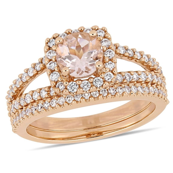 Everly Women's Morganite 14k Rose Gold Bridal Set