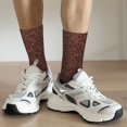 thumbnail image 6 of Logiee Dark Brown Glitter Print Adult Socks for Men & Women,Calf Socks, Ankle Socks,Boots Socks,Breathable Casual Sock,Unisex Crew Socks, 6 of 6