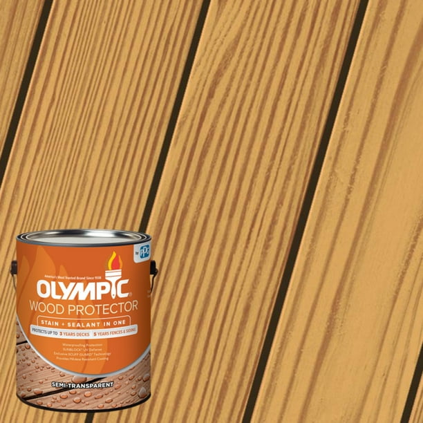 Olympic Wood Protector SemiTransparent Water Based Wood Stain, Cedar