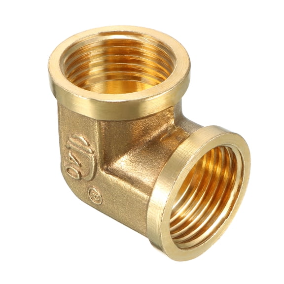 Unique Bargains Brass Elbow Pipe Fitting 90 Degree 1/2PT Female x 1/2PT Female Coupling
