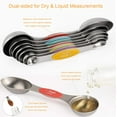 thumbnail image 3 of Magnetic Measuring Spoons Set of 8 Stainless Steel Dual Sided Stackable Measuring Spoons Nesting Teaspoons Tablespoons for Measuring Dry and Liquid Ingredients, 3 of 5