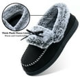 thumbnail image 3 of DL Womens Fuzzy Warm Moccasin Slippers Memory Foam Soft Fluffy Winter House Shoes Slippers, 3 of 6