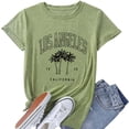 thumbnail image 2 of Trendfront Womens Los Angeles T Shirt California Palm Tree Print Short Sleeve Crew Neck Casual Travel Graphic Tees, 2 of 4