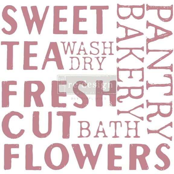 Prima Marketing Re-Design Decor Clear Cling Stamps 12"x12"-Sweet Tea