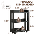 thumbnail image 3 of ALISENED 3 Tier Bookshelf and Bookcase with Wheels, Wood Small Nightstand, End Table Storage Rack, 3 of 11