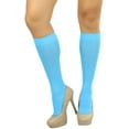 thumbnail image 6 of ToBeInStyle Women's Fashion Opaque Nylon Knee High Socks - Turquoise, 6 of 6
