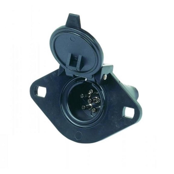 Hopkins Towing Solutions 6 Pole Round Vehicle End Socket - Plastic Connector - Model 48425