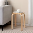 thumbnail image 4 of Gymax 4 Set Square Backless Stools w/ Rounded Corners & Anti-slip Felt Mats Wooden, 4 of 10