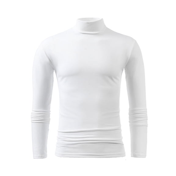Klisyaur Big and Tall Shirt for Men's Turtleneck Slim Shirts Long Sleeve Top Comfort Basic Thermal Pullover Tops