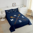thumbnail image 4 of Erosebridal Retro Paddle Compass Bedding Full Comforter Set, Rustic Lake House Countryside Down Comforter, REversible 3 Pieces, Microfiber, 4 of 7