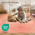thumbnail image 4 of ODIKA 9'x12' Washable Area Rug Low Pile, Flatwoven, Peach Gradient Abstract Swirl Border Ombre Pastel Wave Center for Great Room, Indoor Concept, Large Living, 4 of 7