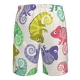 thumbnail image 6 of Disketp Men'S Swim Trunks Hawaiian Breathable Surf Beach Swimsuits Mesh Lining Beach Shorts With Pockets-Colorful Pattern With Cute Chameleons, 6 of 9