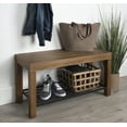 thumbnail image 4 of Kate and Laurel Jeran Entryway Farmhouse Bench with Iron Shoe Shelf, Rustic Brown Wood with Black Metal, 4 of 6