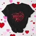 thumbnail image 2 of VKOYWKM Valentine's Day Heart Tops for Women Romantic Love Graphic Tees Cute Tops Casual Short Sleeve Loose Fit Tees Valentine Round Neck Holiday Tshirt Shirts, 2 of 7