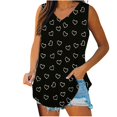 thumbnail image 2 of Tank Tops for Women under $5 V-Neck Basic Casual Flowy Summer Sleeveless Print Tank T-Shirt Black L, 2 of 5
