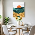 thumbnail image 4 of Canvas Wall Art Abstract Landscape Canvas Art Print Mountain Peaks Hills Sun Boho Pictures Wall Decor for Living Room Bedroom Artwork Decorations Stretched Framed Ready to Hang 24"x32", 4 of 9