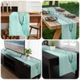 thumbnail image 6 of Aqua Marble Table Runner 72 Inches Long, Modern Abstract Waves Silvery Farmhouse Kitchen Coffee Dining Table Decoration for Home Party Birthday Wedding Home Decor 14x72 Inches, 6 of 8