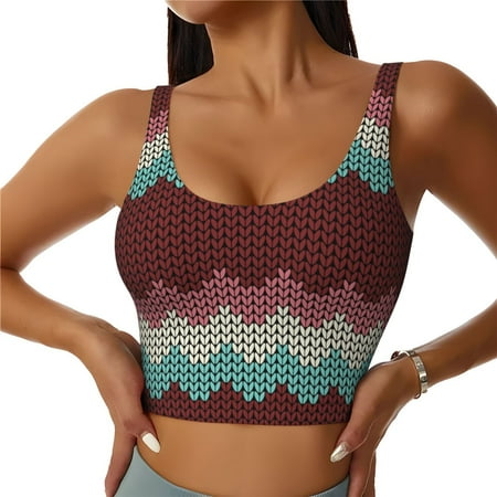 Adobk fall leaf Element Print Sports Bras for Women Longline Workout Crop Tank Tops Padded with Built in Shelf Padded Sports Bra-Large