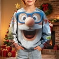 thumbnail image 5 of Nekdswn Kids Christmas Sweatshirt Ugly Xmas Santa Graphic Hooded Pullover Drop Shoulder Long Sleeve Top Warm Fleece Lined Winter Holiday, 5 of 9