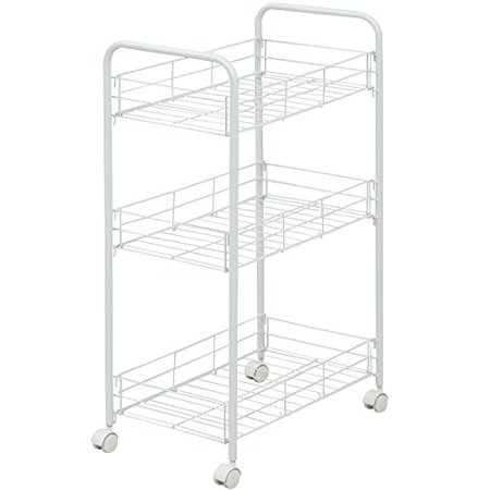 Yamazen Steel Wagon with Casters White RWR-3C(WH) Width 40 x Depth 25 x Height 68cm// Wagon