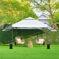 thumbnail image 2 of Alden Design 10x17 2-tiered Pop-up Gazebo Canopy with Tilt Angle-adjustable Double Awnings, White, 2 of 10